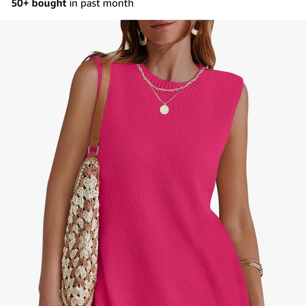 NWT Women’s Sleeveless Sweater 2 piece set size small pink